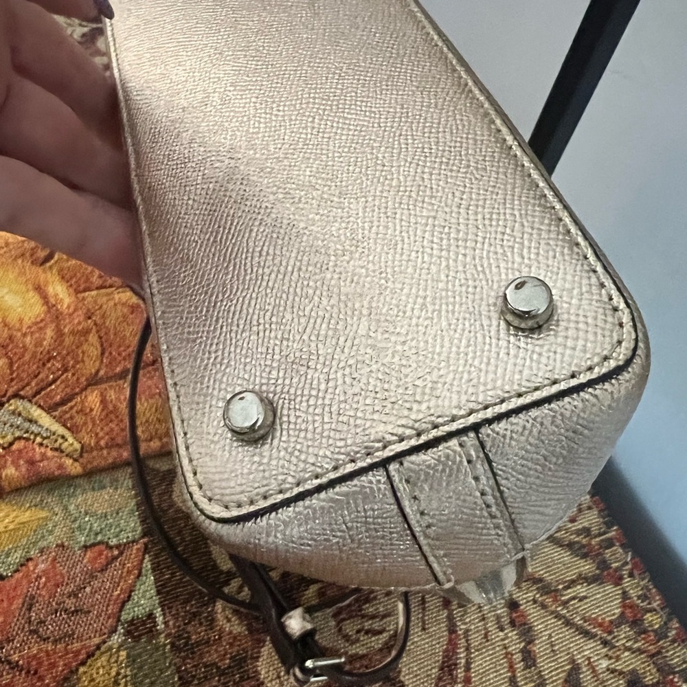 Coach Gold Metallic And Python Embossed Domed Sie… - image 8